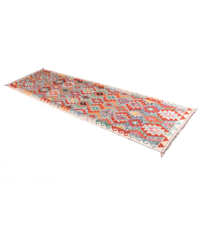 290x88 cm Handwoven Kelim Runner Wool Rug