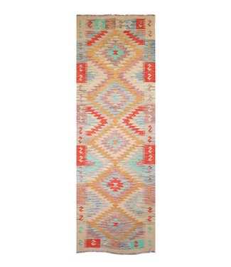 Kelimshop 298x87 cm Handgeweven Kelim Loper Wol Vloerkleed Tapijt Kelimshop 298x87 cm Handgeweven Kelim Loper Wol Vloerkleed Tapijt