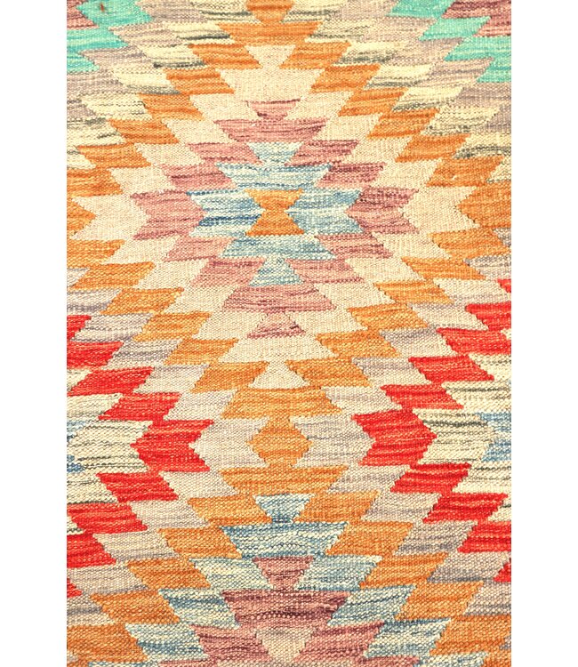 298x87 cm Handwoven Kelim Runner Wool Rug