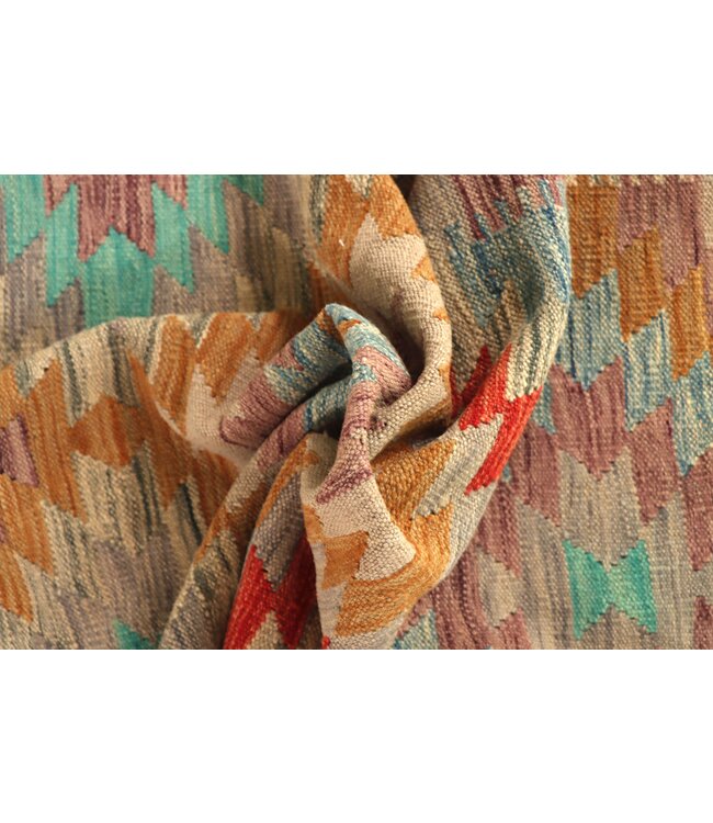 298x87 cm Handgewebter Kelim Läufer  Wollteppich