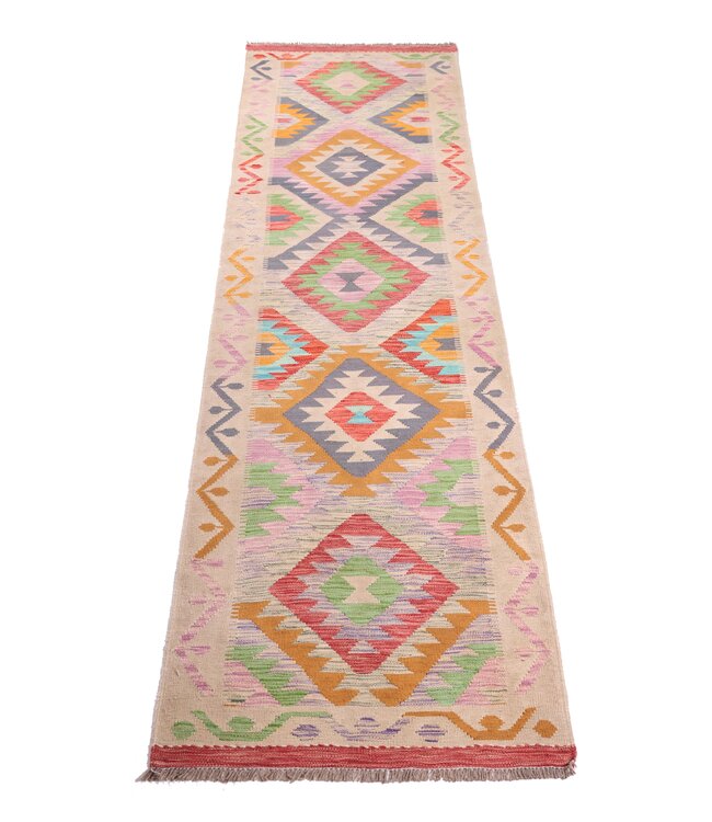 302x80 cm Handwoven Kelim Runner Wool Rug