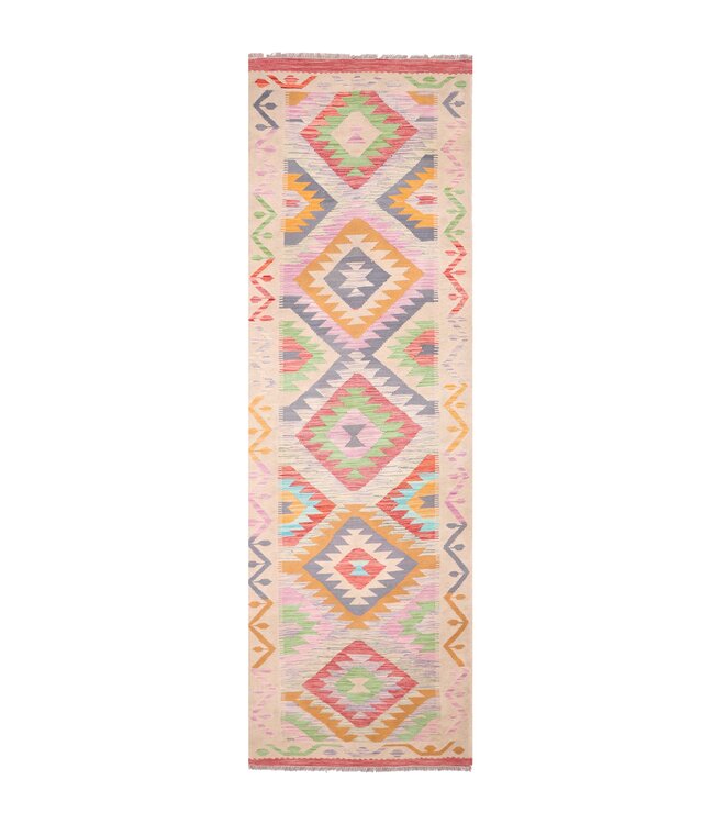 302x80 cm Handwoven Kelim Runner Wool Rug