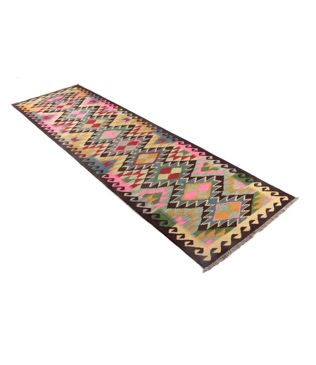 300x84 cm Handwoven Kelim Runner Wool Rug