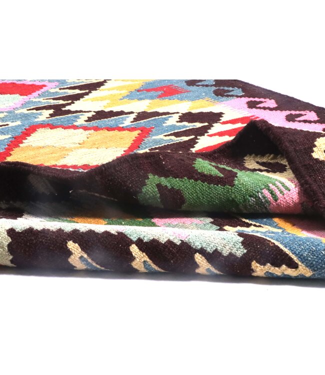 300x84 cm Handwoven Kelim Runner Wool Rug