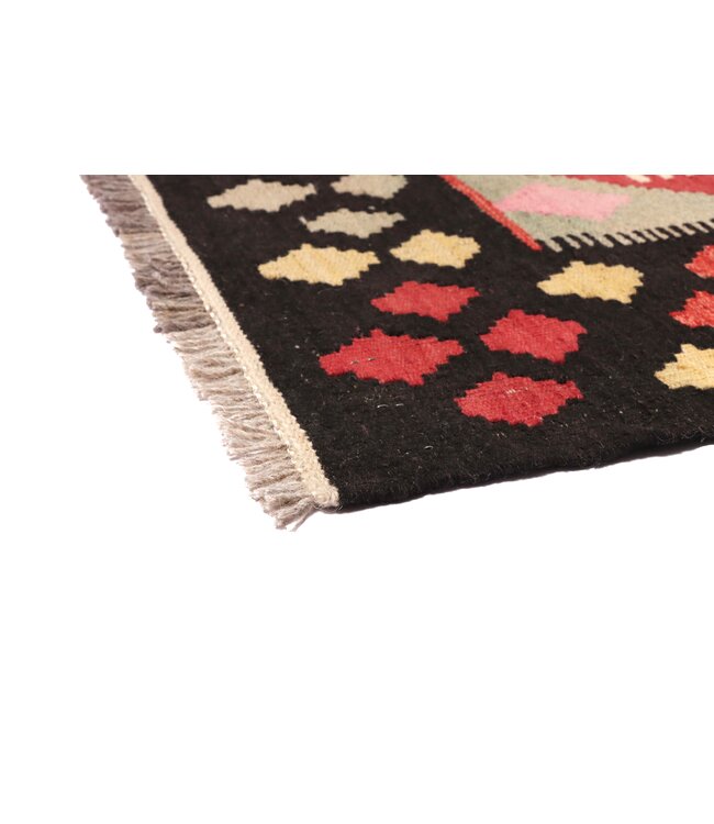 298x90 cm Handwoven Kelim Runner Wool Rug
