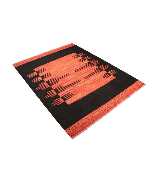 239x182 cm Handgewebter Moderner  Woll-Kelim-Teppich