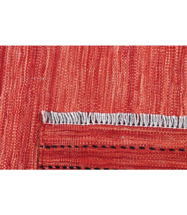 239x182 cm Handwoven Modern Red Wool Kilim Rug