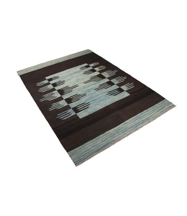 242x174 cm Handgeweven Moderne  Wollen Kelim Tapijt