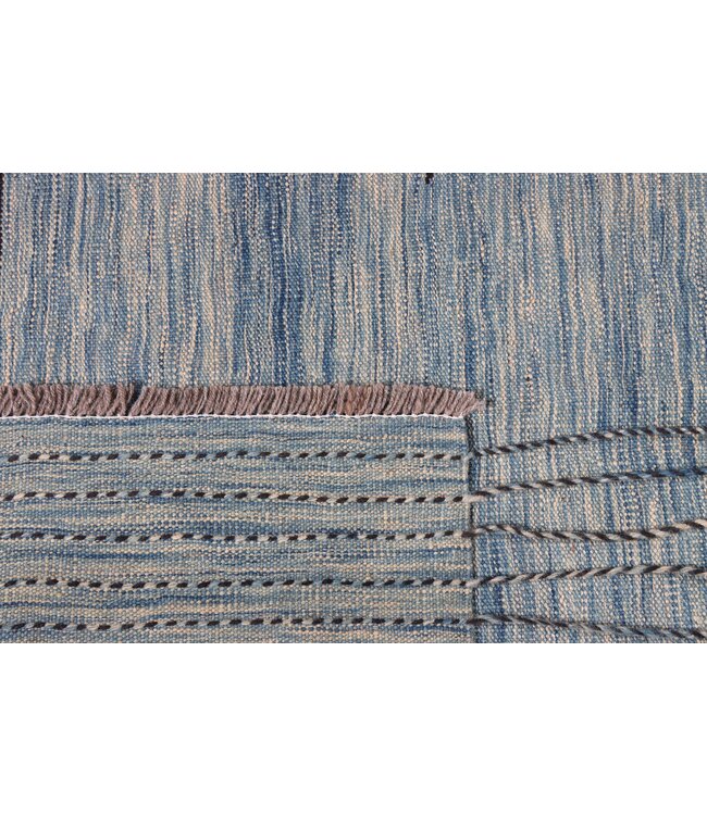 242x174 cm Handgeweven Moderne  Wollen Kelim Tapijt