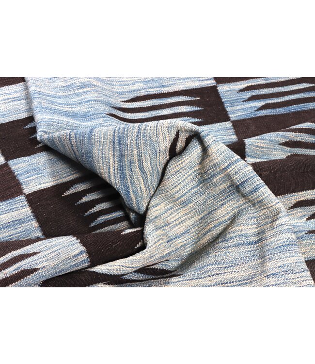 242x174 cm Handwoven Modern Red Wool Kilim Rug