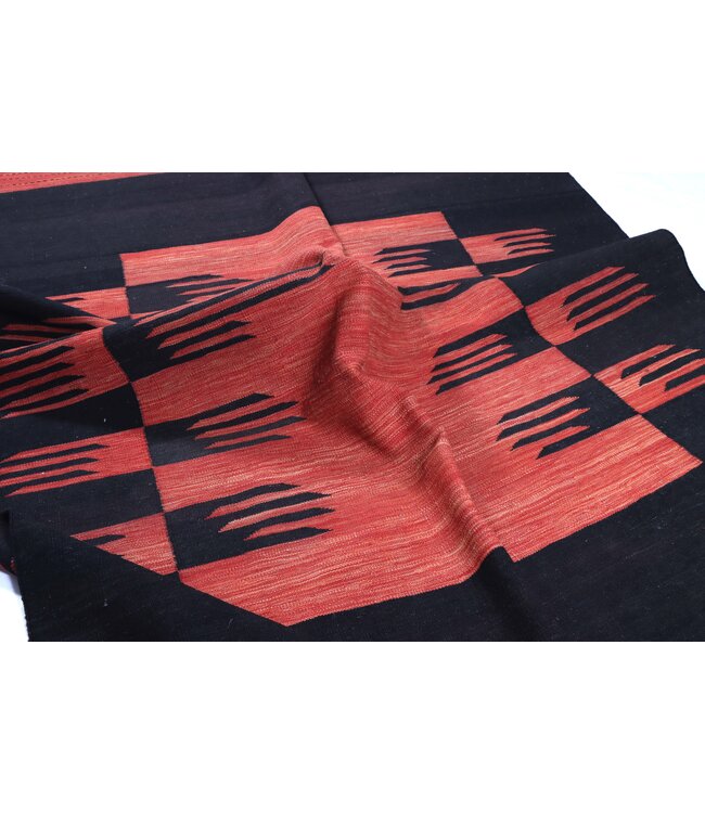 240x173 cm Handwoven Modern Red Wool Kilim Rug