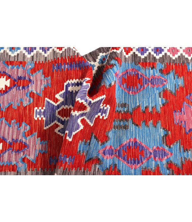 296x86 cm Handwoven Kelim Runner Wool Rug