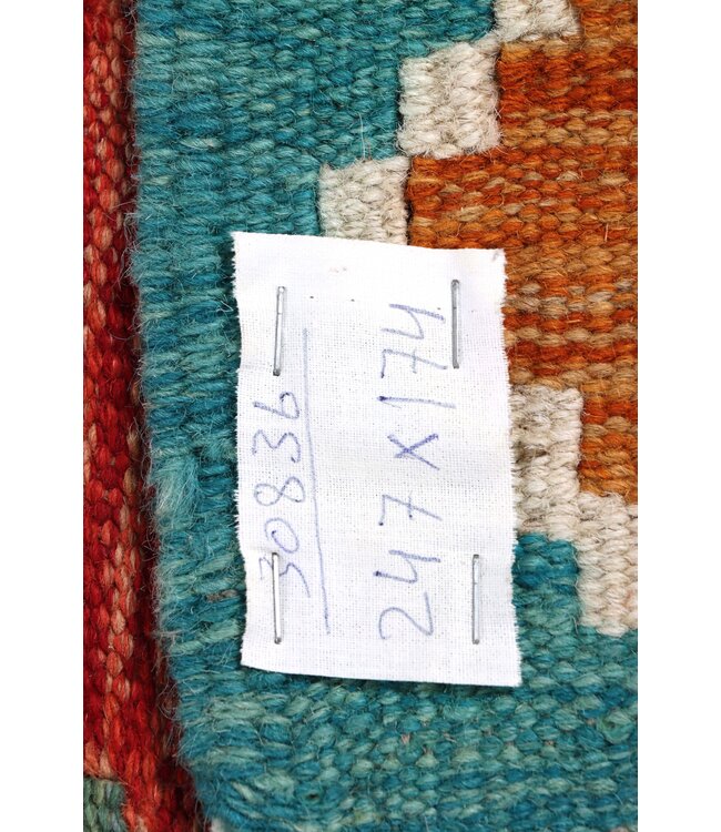 247x174 cm Handgewebter Traditioneller Kelim Teppich Woll