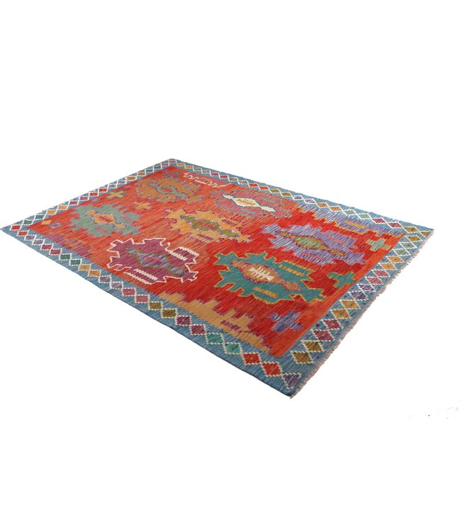 248x172 cm Handgeweven Traditionele Kelim Vloerkleed Wol Tapijt