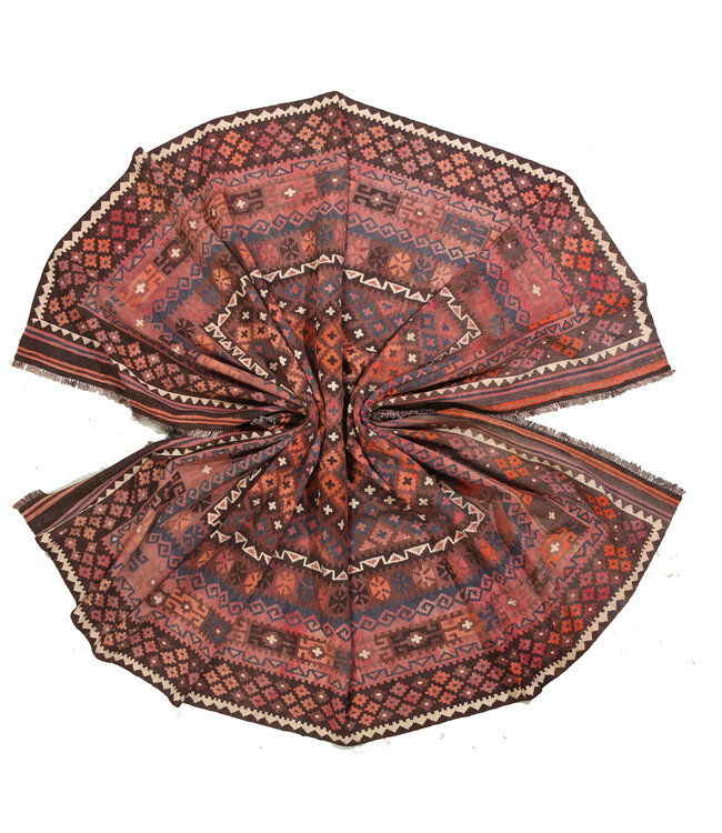 363x268cm Vintage Kelim teppich im alten Stil aus 100 % Wolle Maimana