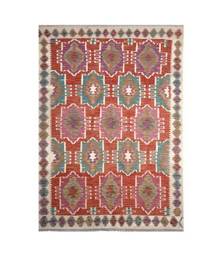 Kelimshop 251x182 cm Handgewebter Traditioneller Kelim Teppich Woll