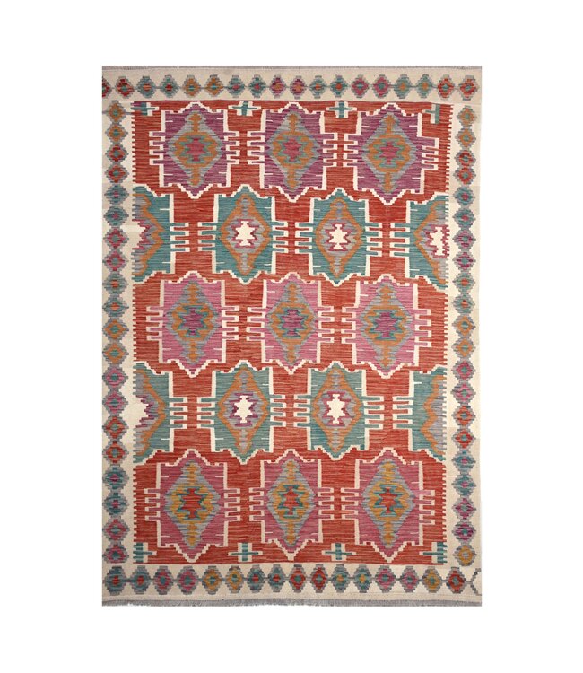 251x182 cm Handgewebter Traditioneller Kelim Teppich Woll