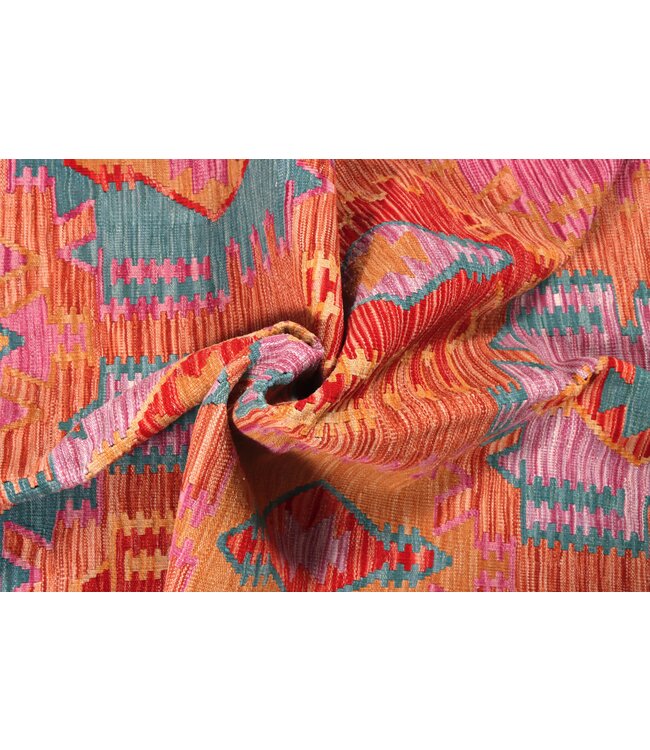 196x152 cm Handwoven Traditional Kelim Area Rug Wool Carpet