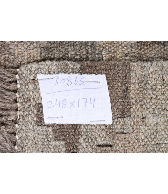 248x174 cm Handwoven Natural  Wool Kelim Area Rug