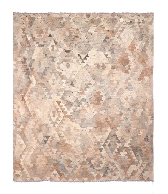 252x218 cm Handwoven Natural  Wool Kelim Area Rug