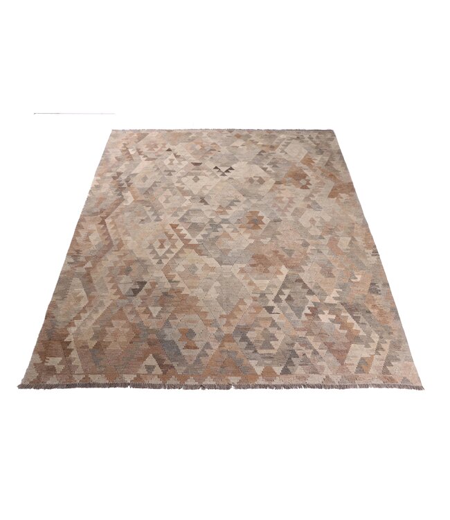 252x218 cm Handwoven Natural  Wool Kelim Area Rug