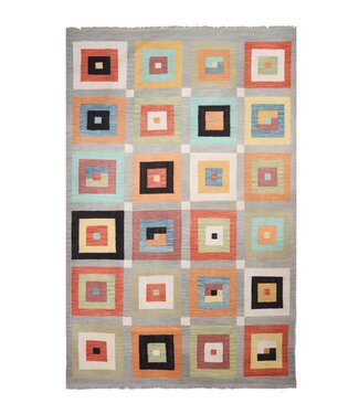 Kelimshop 298x192 cm Handgeweven Moderne Wollen Kelim Tapijt Kelimshop 298x192 cm Handgeweven Moderne Wollen Kelim Tapijt