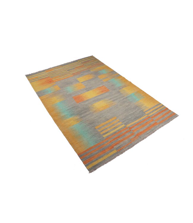 247x164 cm Handgewebter Moderner  Woll-Kelim-Teppich