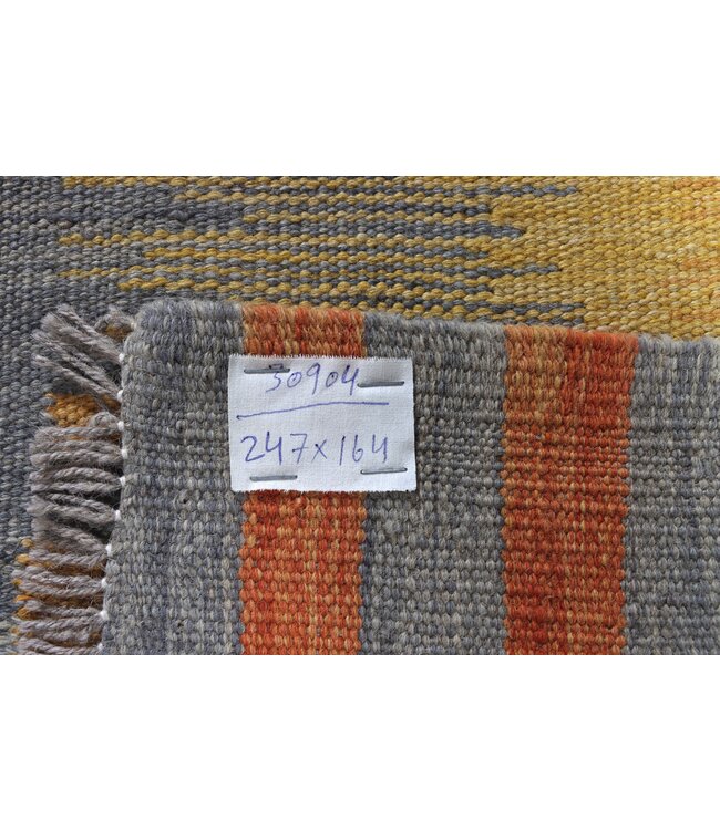 247x164 cm Handgewebter Moderner  Woll-Kelim-Teppich