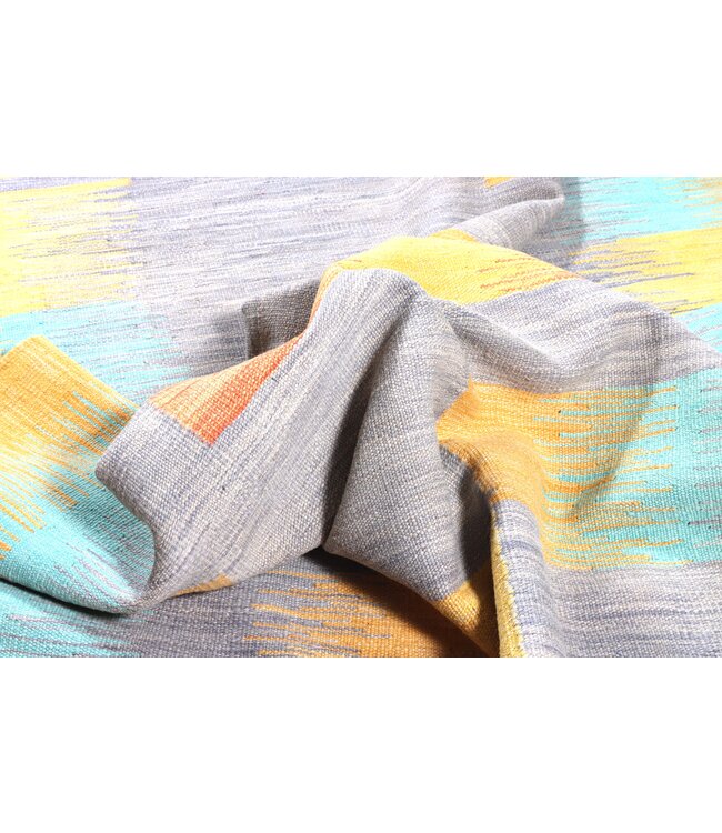 247x164 cm Handwoven Modern Red Wool Kilim Rug