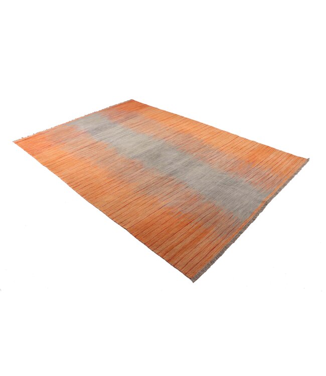 252x174 cm Handgewebter Moderner  Woll-Kelim-Teppich