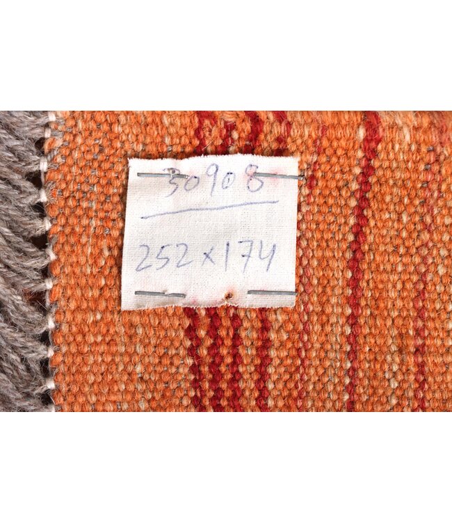 252x174 cm Handgewebter Moderner  Woll-Kelim-Teppich