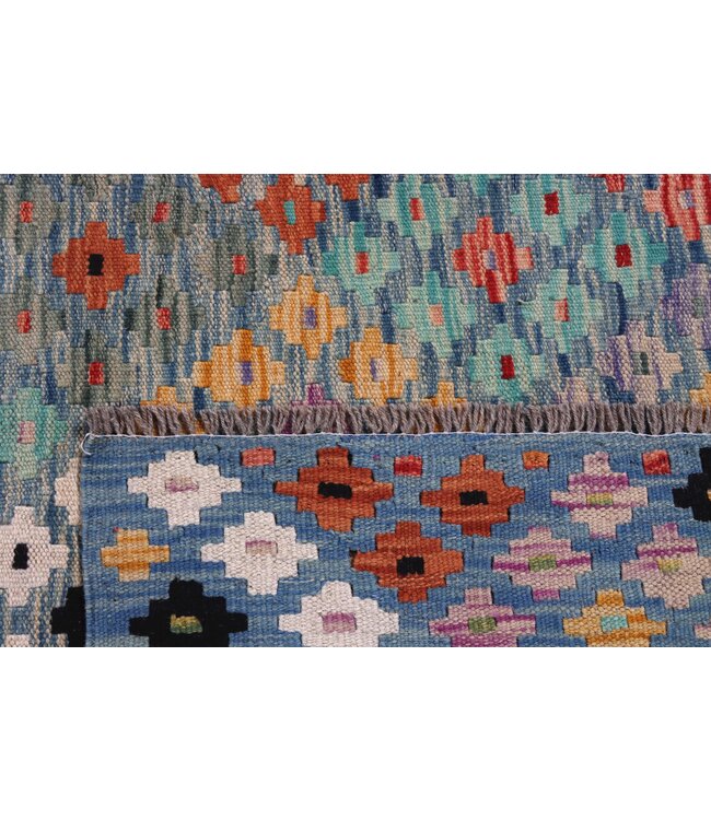 303x211 cm Handwoven Modern Red Wool Kilim Rug