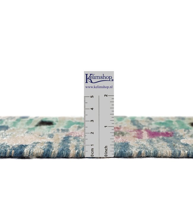 303x211 cm Handgewebter Moderner  Woll-Kelim-Teppich