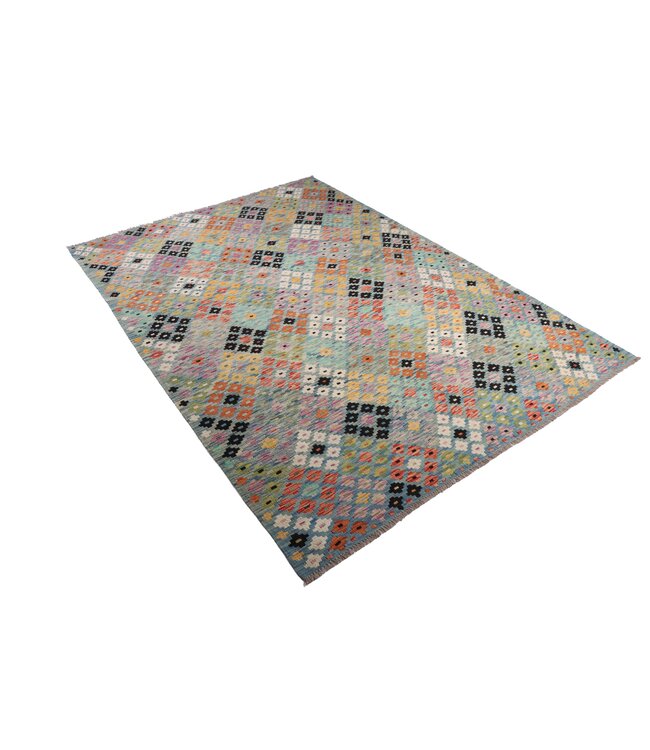 303x211 cm Handwoven Modern Red Wool Kilim Rug