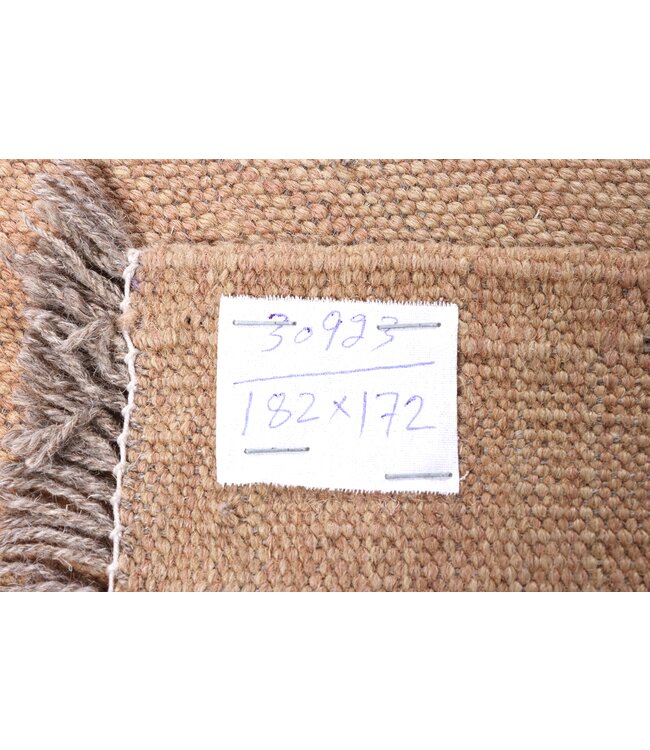 182x172 cm Handgewebter Moderner  Woll-Kelim-Teppich