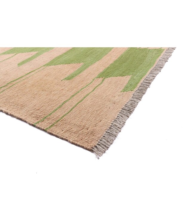 204x195 cm Handgewebter Moderner  Woll-Kelim-Teppich