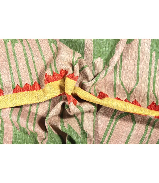 180x176 cm Handgeweven Moderne  Wollen Kelim Tapijt