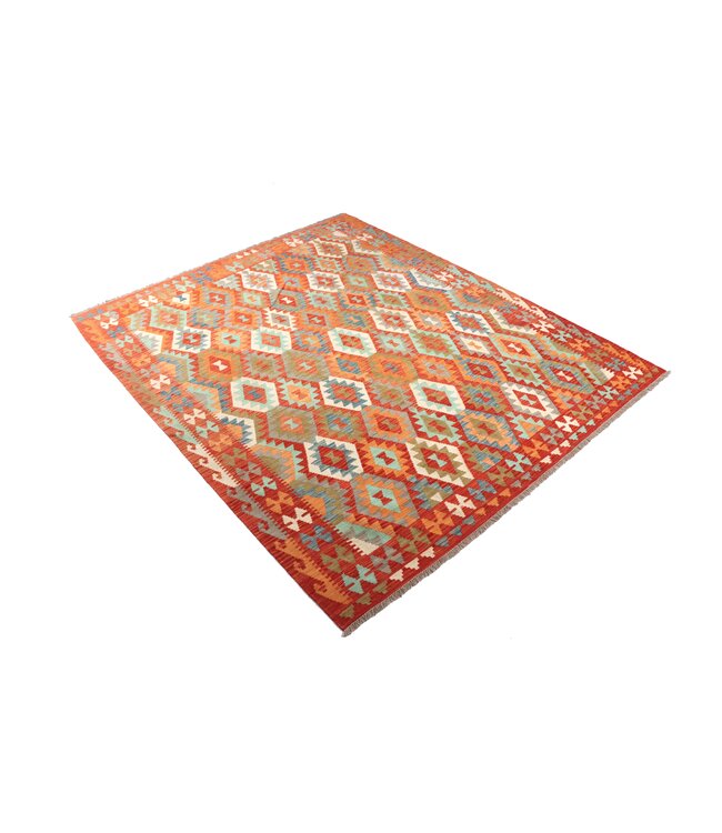 248x204 cm Handgeweven Traditionele Kelim Vloerkleed Wol Tapijt