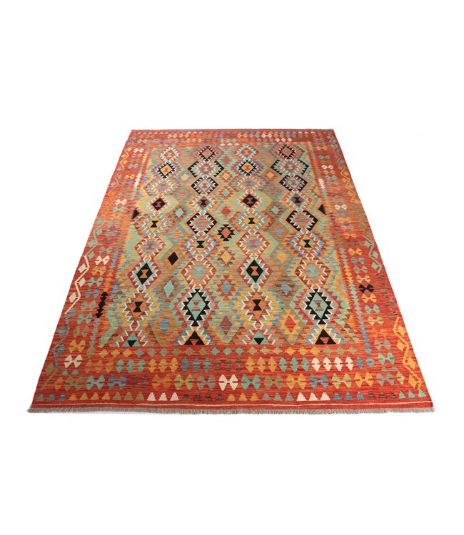 299x206 cm Handwoven Traditional Kelim Area Rug Wool Carpet