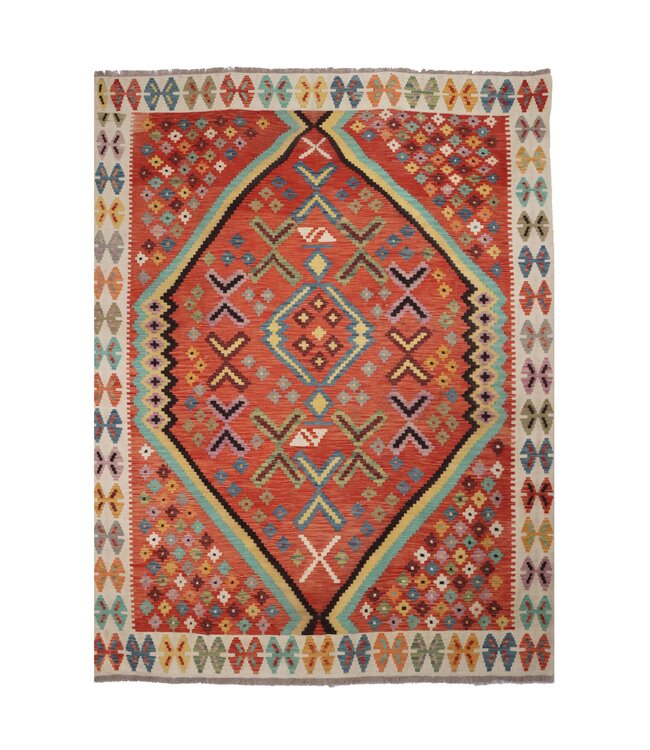 246x197 cm Handgewebter Traditioneller Kelim Teppich Woll