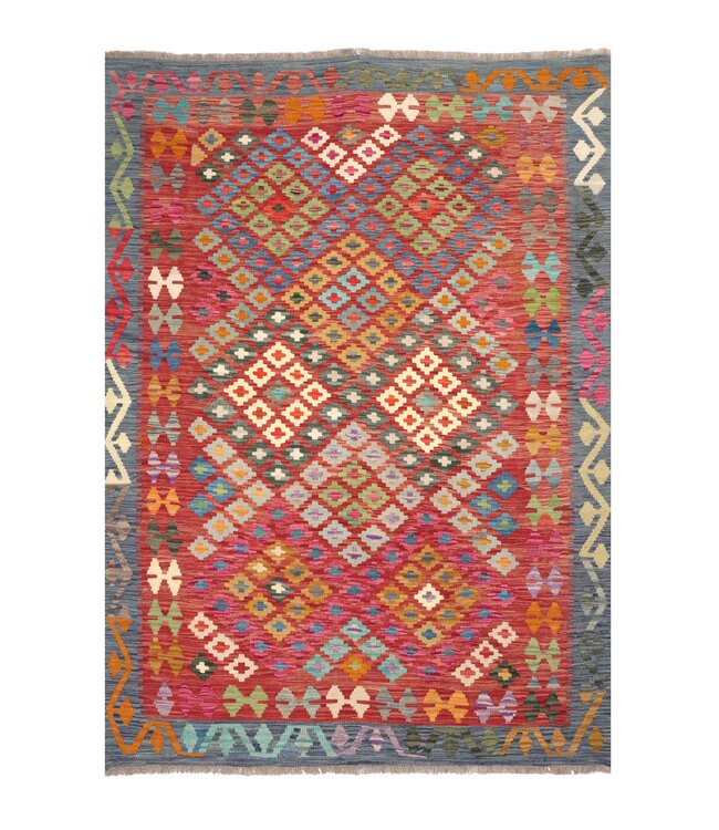 200x149 cm Handgewebter Traditioneller Kelim Teppich Woll