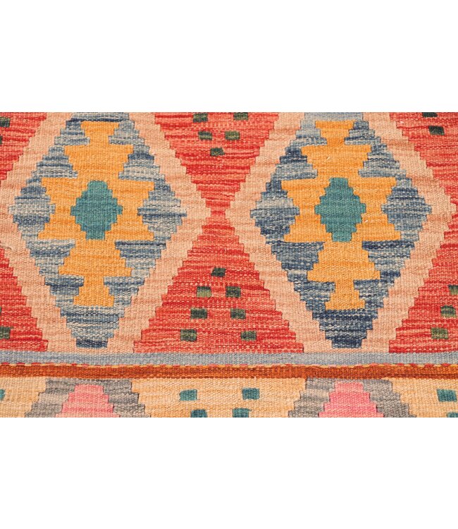 298x77 cm Handwoven Kelim Runner Wool Rug