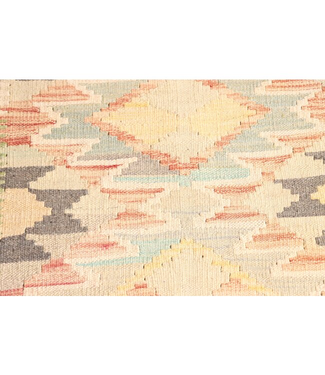 294x76 cm Handgeweven Kelim Loper  Wol  Vloerkleed Tapijt