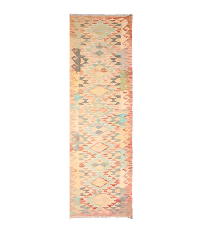 294x76 cm Handwoven Kelim Runner Wool Rug