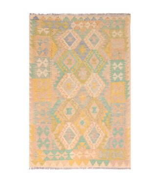 Kelimshop 175x124 cm Handgewebter Traditioneller Kelim Teppich Woll