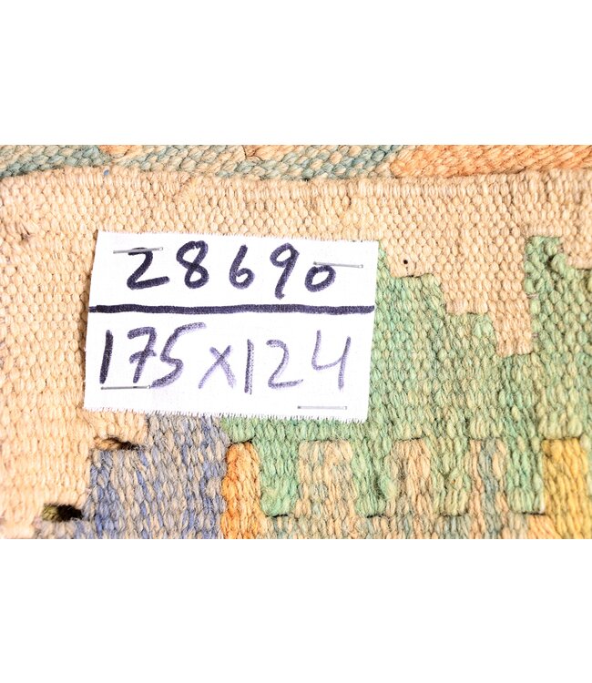 175x124 cm Handgewebter Traditioneller Kelim Teppich Woll