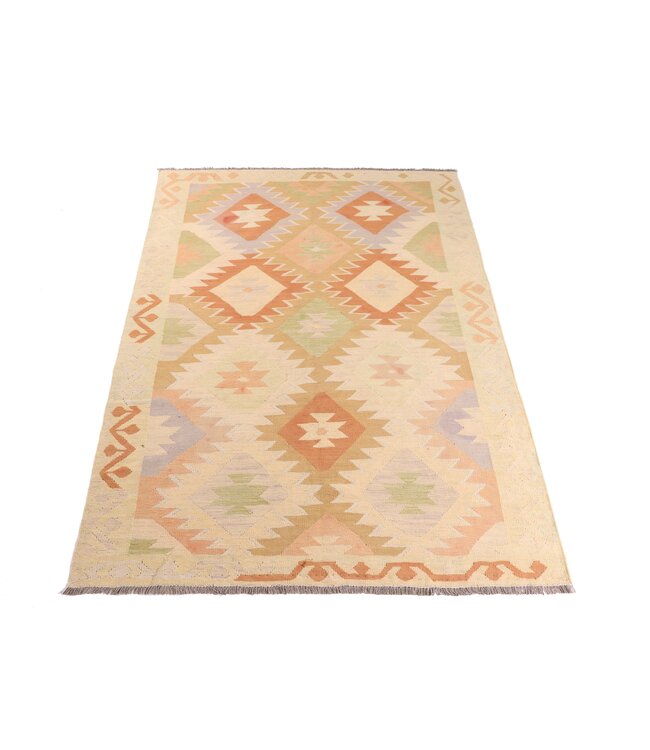 203x143 cm Handwoven Traditional Kelim Area Rug Wool Carpet