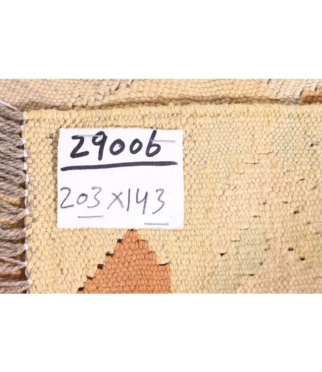 203x143 cm Handgewebter Traditioneller Kelim Teppich Woll