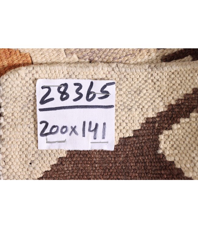 200x141 cm Handwoven Traditional Kelim Area Rug Wool Carpet