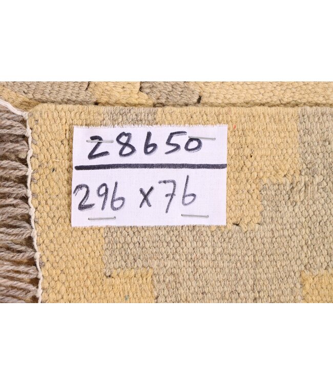 296x76 cm Handwoven Kelim Runner Wool Rug